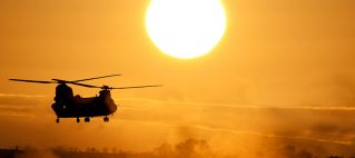 CH-47 Helicopter at Sunset