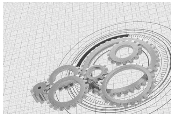 Conceptual sketch of gear arrangement